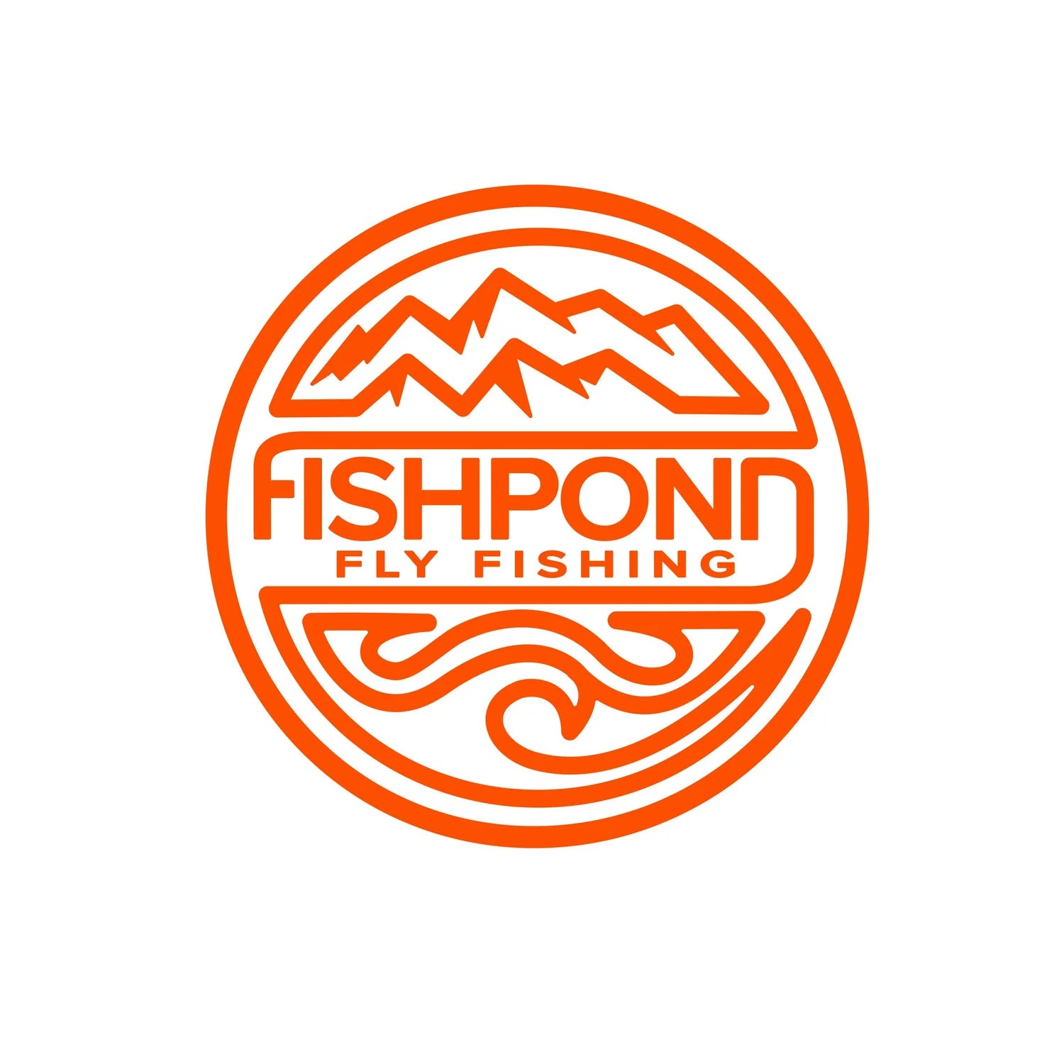 Fishpond Headwaters Sticker Orange 4.5"
