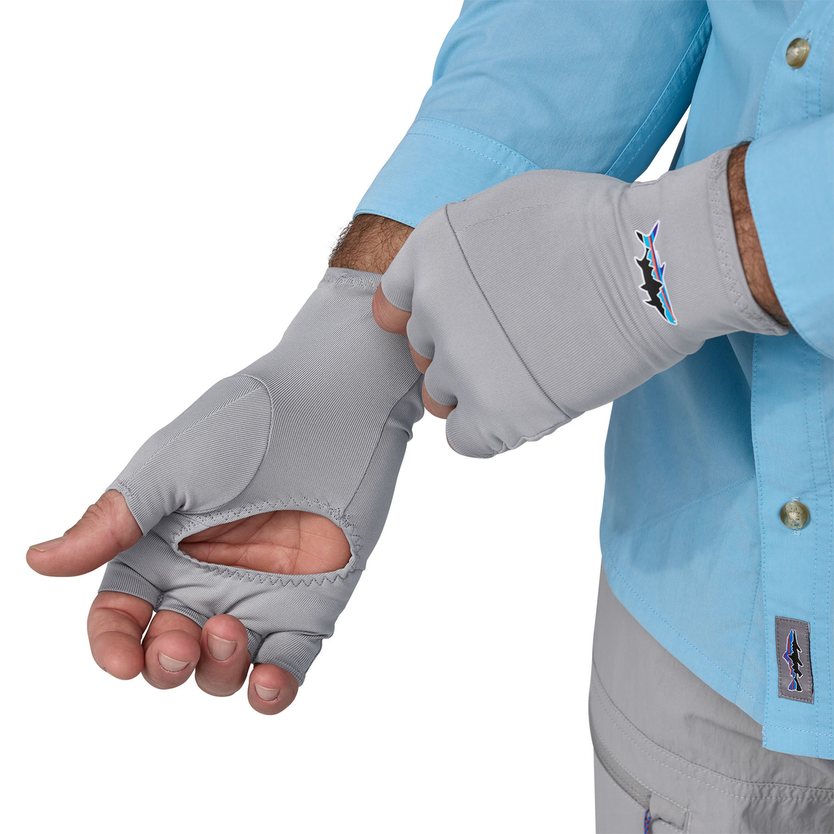 Patagonia Sun Gloves Salt Grey - Iron Bow Fly Shop