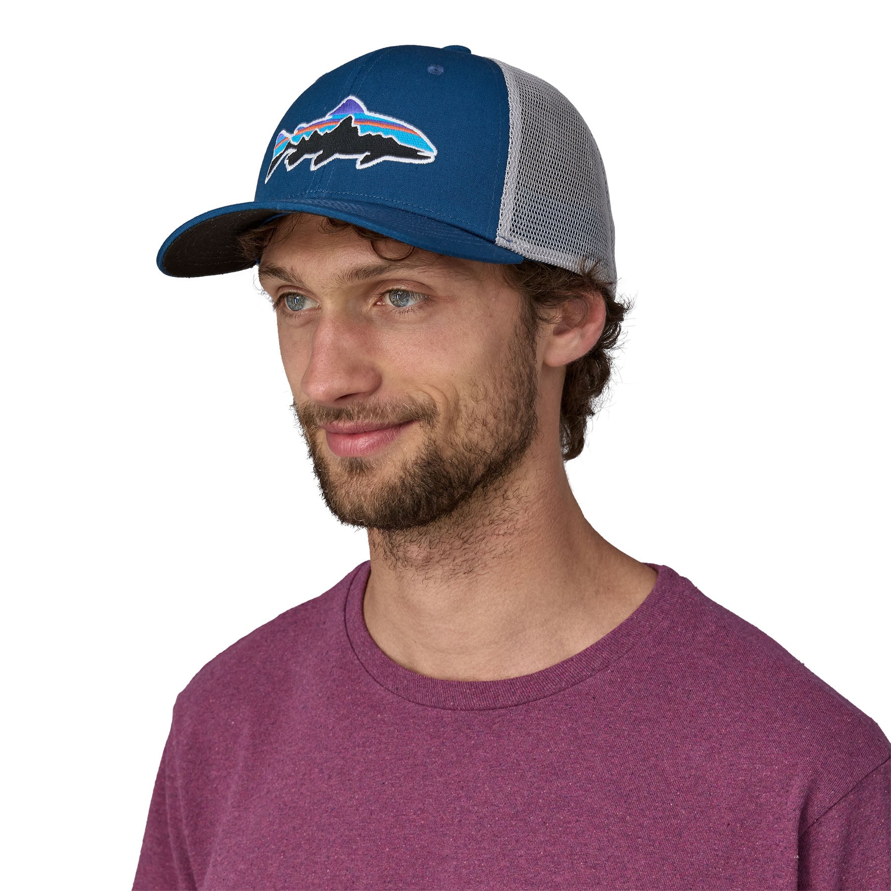 Patagonia Fitz Roy Trout Trucker Hat Lagom Blue - Iron Bow Fly Shop