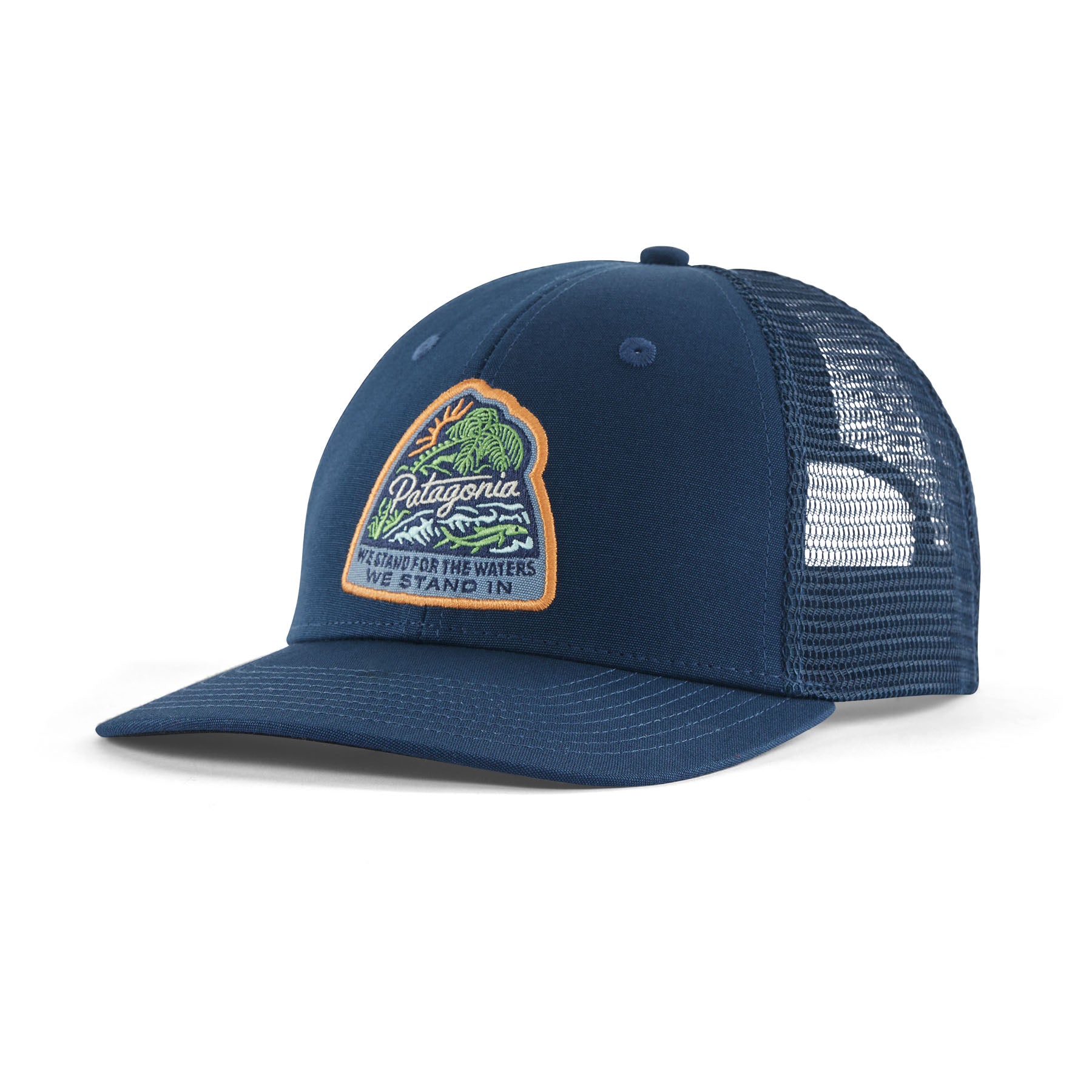 Take a Stand Trucker Hat Bayou Badge: Tidepool Blue