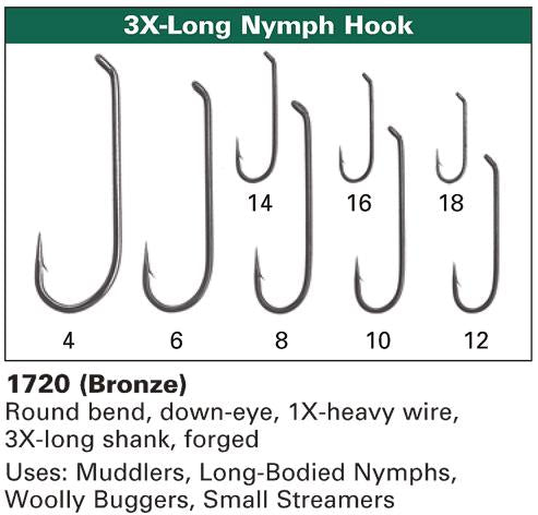 Daiichi 1720 Long Bodied 3X Long Nymph Hooks