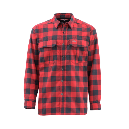 Simms Coldweather Shirt, Red Bufflo Plaid,