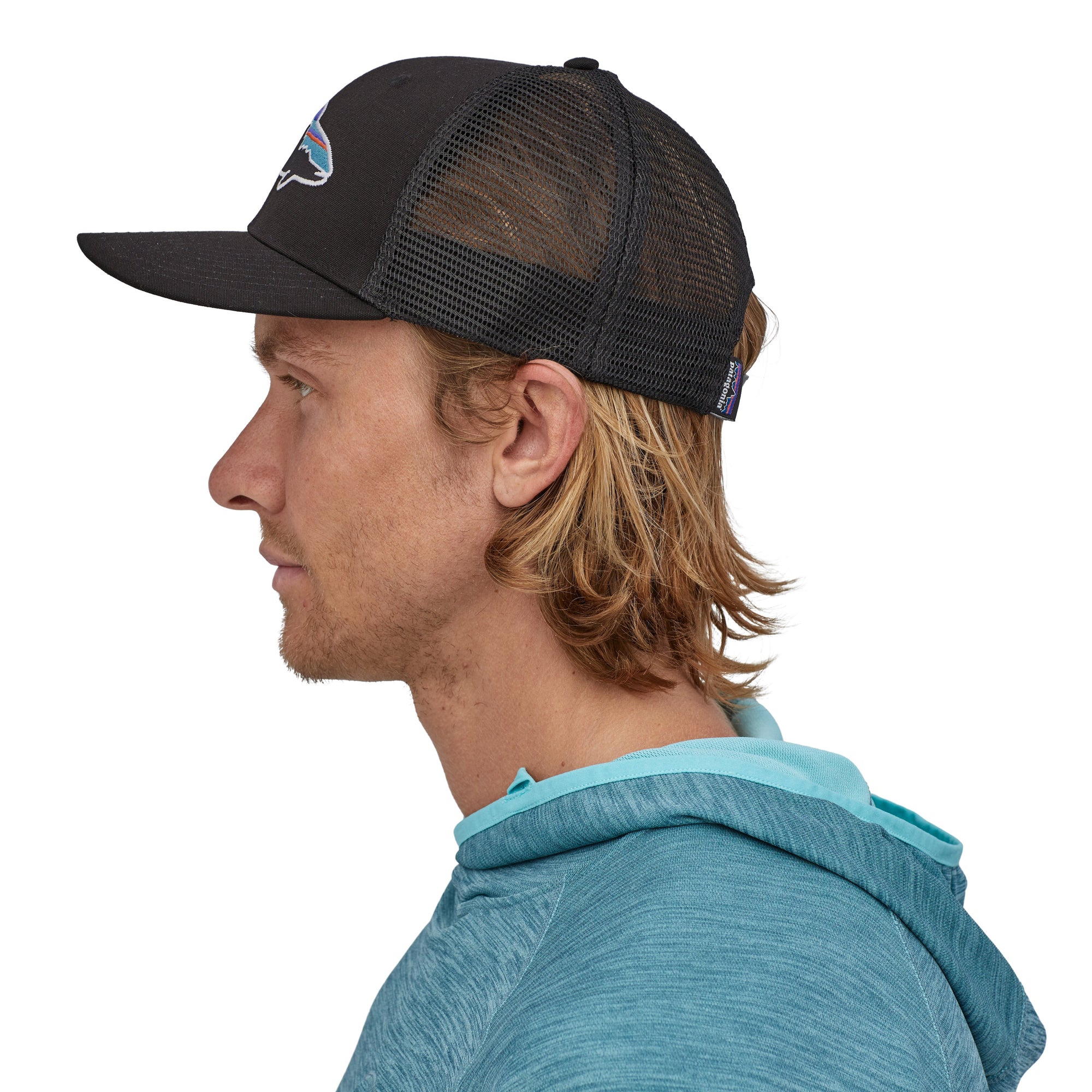 Patagonia Fitz Roy Trout Trucker Hat - Black - Iron Bow Fly Shop