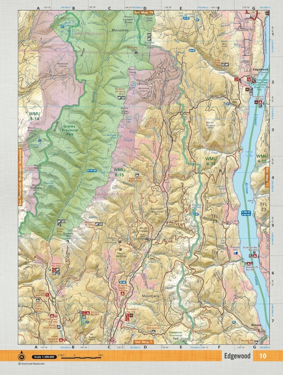 Backroad Mapbook Kootenay Rockies BC - 8th Edition